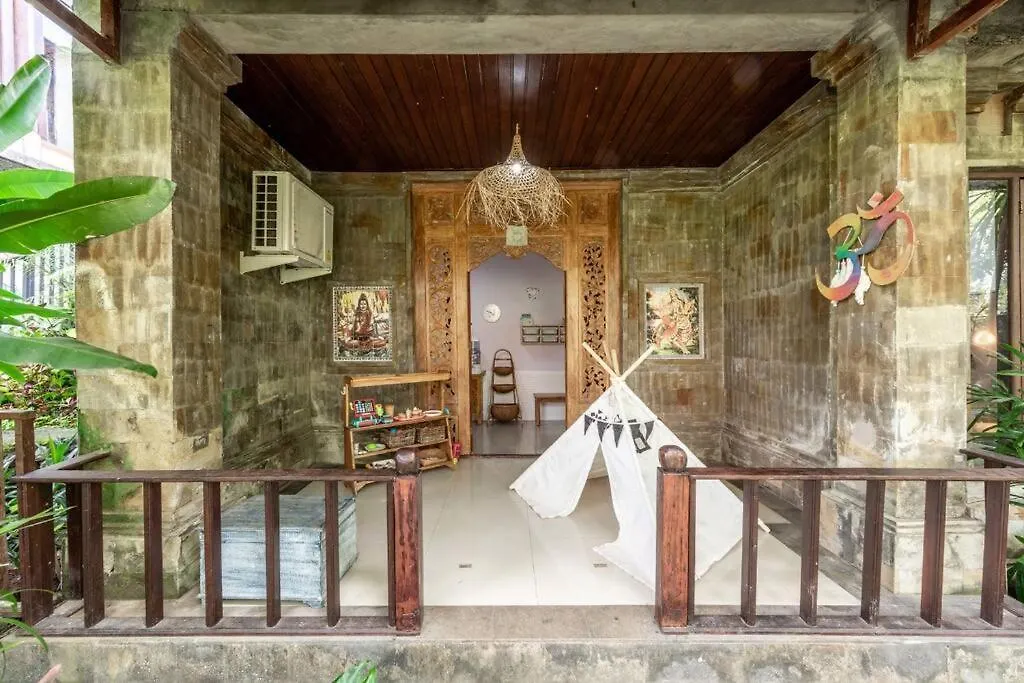 Eco Family Retreat, Rice Field & Jungle Views, Shared Pool, Nature Inspired Villa Ubud  Indonesia