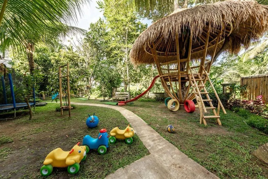 Eco Family Retreat, Rice Field & Jungle Views, Shared Pool, Nature Inspired Villa Ubud  Indonesia